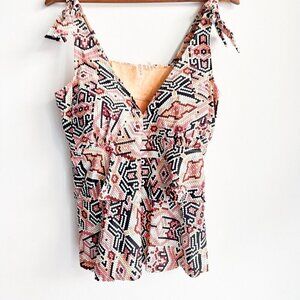 Addition Elle Ruffle Detail Swim Top 1X